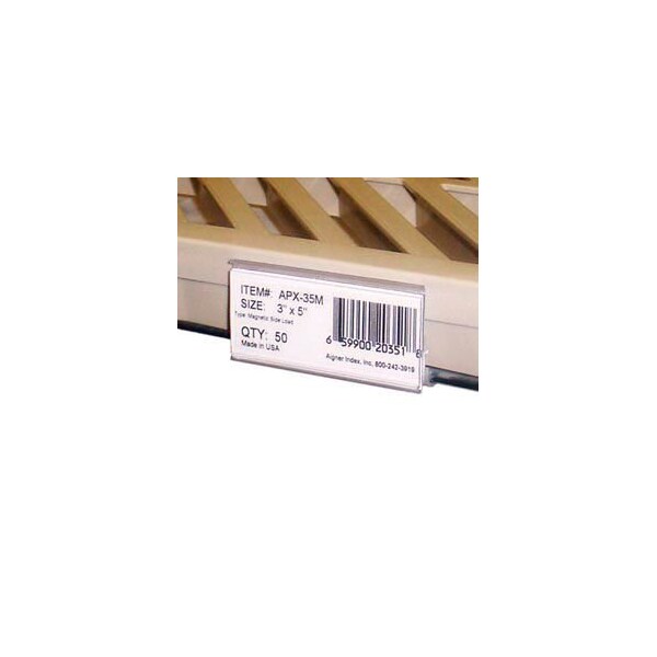 Aigner Index Wire Shelving (W/ Mats) Label Holder, 3" x 15/16", Clear